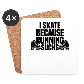 Patineur à roulettes - Dessous de verre (lot de 4) - blanc - Devant