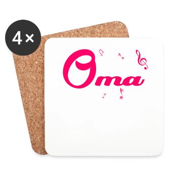 Schlager Grandma Costume Schlager Party Outfit - Coasters (set of 4) - white - Front