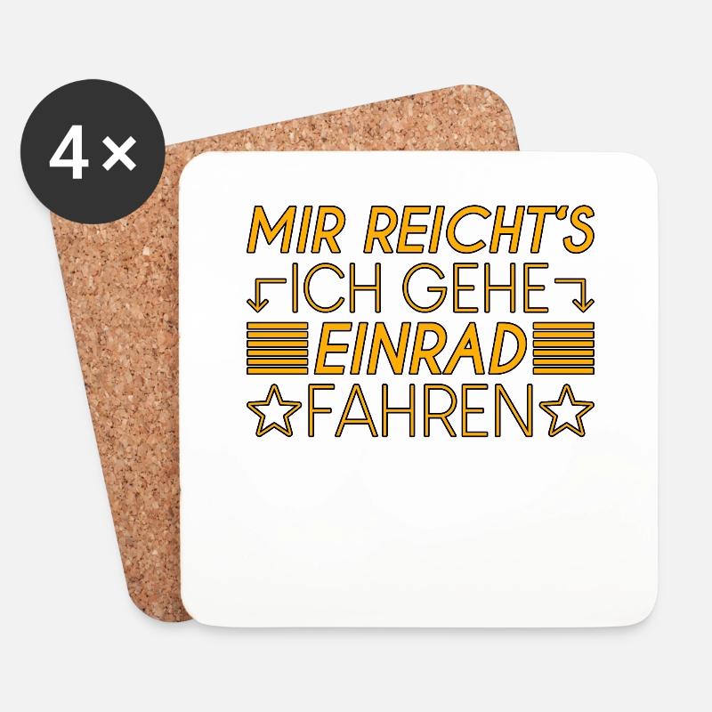 Einrad Spruch - Untersetzer (4er-Set) - Weiß