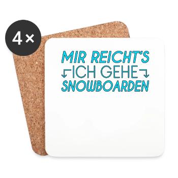 Snowboarden Spruch - Untersetzer (4er-Set) - Weiß - Vorne
