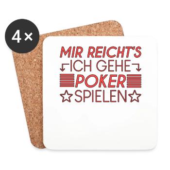 Poker Spruch - Untersetzer (4er-Set) - Weiß - Vorne
