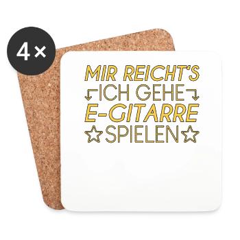 E Gitarre Spruch - Untersetzer (4er-Set) - Weiß - Vorne