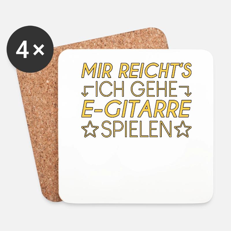 E Gitarre Spruch - Untersetzer (4er-Set) - Weiß