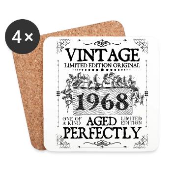 1968 | Vintage Aged Perfectly seit 1968 Geburtstag - Untersetzer (4er-Set) - Weiß - Vorne