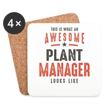 Funny Awesome Plant Manager Job Occupation - Coasters (set of 4) - white - Front