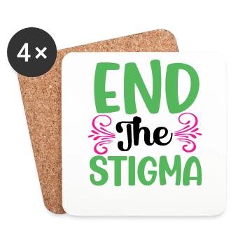 Beenden Sie das Stigma Mental Health Matters Vintage - Untersetzer (4er-Set) - Weiß - Vorne