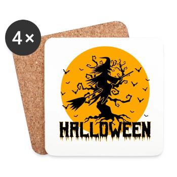 cadeau Halloween humour | Halloween - Dessous de verre (lot de 4) - blanc - Devant