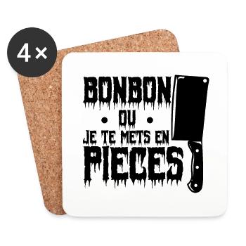 cadeau Halloween humour | Costume Halloween !! - Dessous de verre (lot de 4) - blanc - Devant