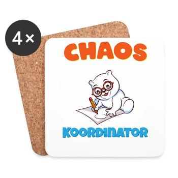 Chaos Koordinator Erzieher Kindergarten Erzieherin - Untersetzer (4er-Set) - Weiß - Vorne