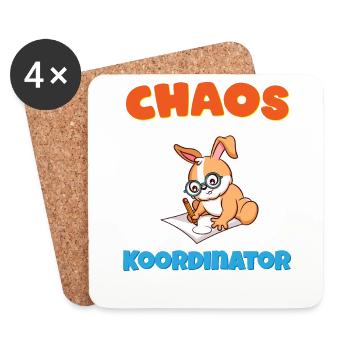 Chaos Koordinator Erzieher Kindergarten Erzieherin - Untersetzer (4er-Set) - Weiß - Vorne