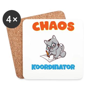 Chaos Koordinator Erzieher Kindergarten Erzieherin - Untersetzer (4er-Set) - Weiß - Vorne