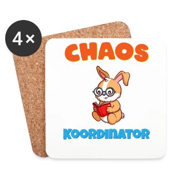 Chaos Koordinator Erzieher Kindergarten Erzieherin - Untersetzer (4er-Set) - Weiß - Vorne