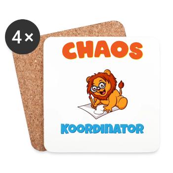 Chaos Koordinator Erzieher Kindergarten Erzieherin - Untersetzer (4er-Set) - Weiß - Vorne