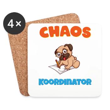 Chaos Koordinator Erzieher Kindergarten Erzieherin - Untersetzer (4er-Set) - Weiß - Vorne