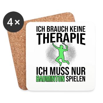 Badminton Spruch - Untersetzer (4er-Set) - Weiß - Vorne