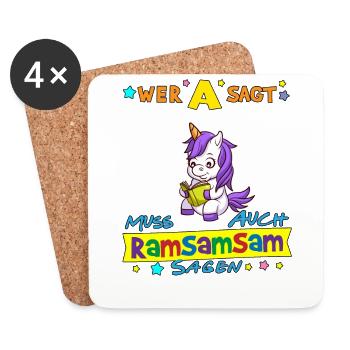 Wer A Sagt Muss Auch Ramsamsam Sagen Kita Erzieher - Untersetzer (4er-Set) - Weiß - Vorne