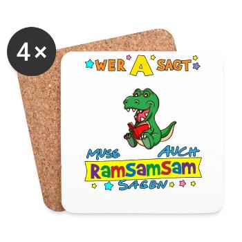 Wer A Sagt Muss Auch Ramsamsam Sagen Kita Erzieher - Untersetzer (4er-Set) - Weiß - Vorne