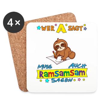 Wer A Sagt Muss Auch Ramsamsam Sagen Kita Erzieher - Untersetzer (4er-Set) - Weiß - Vorne