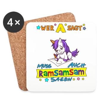 Wer A Sagt Muss Auch Ramsamsam Sagen Kita Erzieher - Untersetzer (4er-Set) - Weiß - Vorne