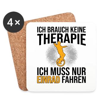 Einrad Therapie Spruch - Untersetzer (4er-Set) - Weiß - Vorne