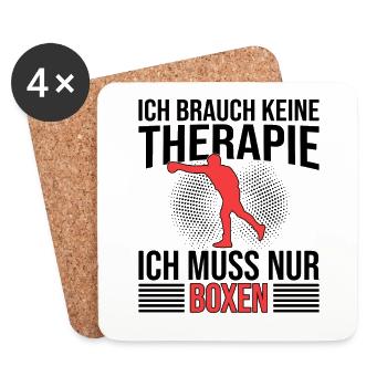 Boxen Therapie Spruch - Untersetzer (4er-Set) - Weiß - Vorne