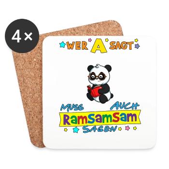 Wer A Sagt Muss Auch Ramsamsam Sagen Kita Erzieher - Untersetzer (4er-Set) - Weiß - Vorne