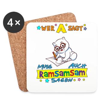 Wer A Sagt Muss Auch Ramsamsam Sagen Kita Erzieher - Untersetzer (4er-Set) - Weiß - Vorne