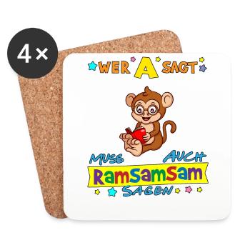 Wer A Sagt Muss Auch Ramsamsam Sagen Kita Erzieher - Untersetzer (4er-Set) - Weiß - Vorne