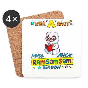Wer A Sagt Muss Auch Ramsamsam Sagen Kita Erzieher - Untersetzer (4er-Set) - Weiß - Vorne
