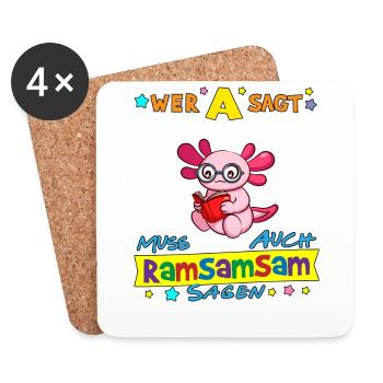 Wer A Sagt Muss Auch Ramsamsam Sagen Kita Erzieher - Untersetzer (4er-Set) - Weiß - Vorne