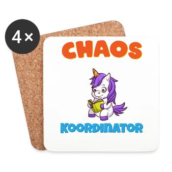 Chaos Koordinator Erzieher Kindergarten Erzieherin - Untersetzer (4er-Set) - Weiß - Vorne