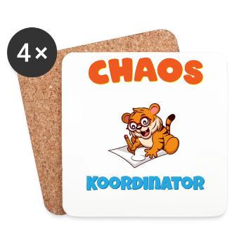 Chaos Koordinator Erzieher Kindergarten Erzieherin - Untersetzer (4er-Set) - Weiß - Vorne