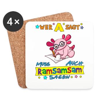 Wer A Sagt Muss Auch Ramsamsam Sagen Kita Erzieher - Untersetzer (4er-Set) - Weiß - Vorne