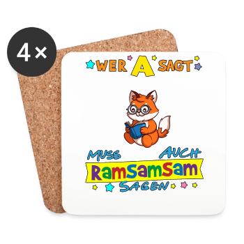 Wer A Sagt Muss Auch Ramsamsam Sagen Kita Erzieher - Untersetzer (4er-Set) - Weiß - Vorne