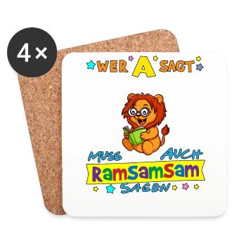 Wer A Sagt Muss Auch Ramsamsam Sagen Kita Erzieher - Untersetzer (4er-Set) - Weiß - Vorne