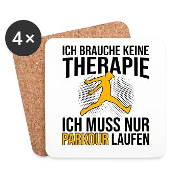 Parkour Therapie Spruch - Untersetzer (4er-Set) - Weiß - Vorne