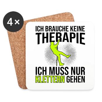 Klettern Therapie Spruch - Untersetzer (4er-Set) - Weiß - Vorne