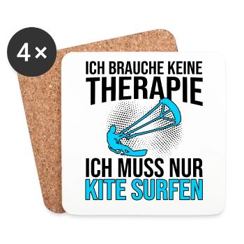 Kite surfen Therapie Spruch - Untersetzer (4er-Set) - Weiß - Vorne