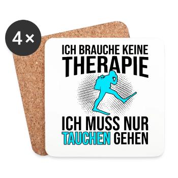 Tauchen Therapie Spruch - Untersetzer (4er-Set) - Weiß - Vorne