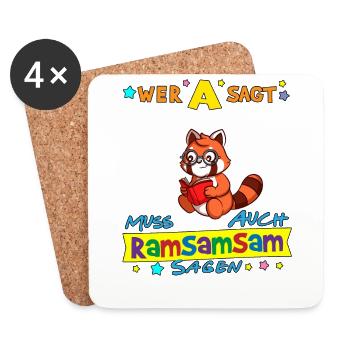 Wer A Sagt Muss Auch Ramsamsam Sagen Kita Erzieher - Untersetzer (4er-Set) - Weiß - Vorne