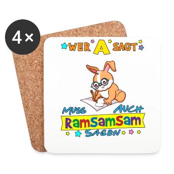 Wer A Sagt Muss Auch Ramsamsam Sagen Kita Erzieher - Untersetzer (4er-Set) - Weiß - Vorne