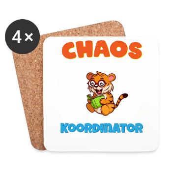Chaos Koordinator Erzieher Kindergarten Erzieherin - Untersetzer (4er-Set) - Weiß - Vorne