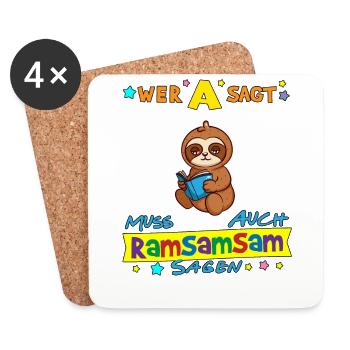 Wer A Sagt Muss Auch Ramsamsam Sagen Kita Erzieher - Untersetzer (4er-Set) - Weiß - Vorne
