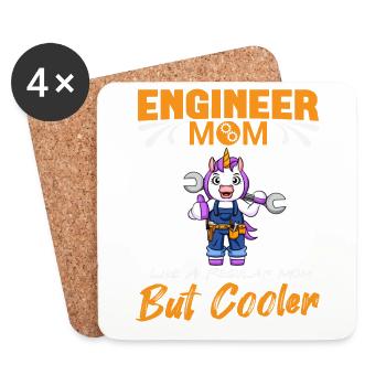 Engineer Mom Like A Regualr Mom But Cooler - Coasters (set of 4) - white - Front