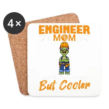 Engineer Mom Like A Regualr Mom But Cooler - Coasters (set of 4) - white - Front
