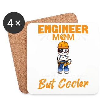 Engineer Mom Like A Regualr Mom But Cooler - Coasters (set of 4) - white - Front