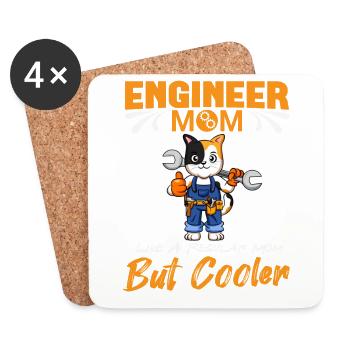 Engineer Mom Like A Regualr Mom But Cooler - Coasters (set of 4) - white - Front