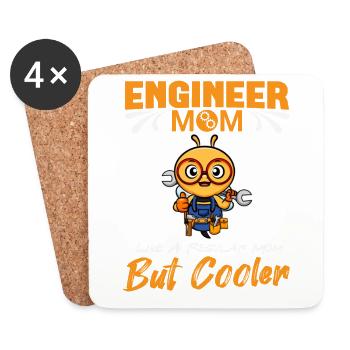 Engineer Mom Like A Regualr Mom But Cooler - Coasters (set of 4) - white - Front