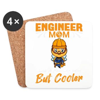 Engineer Mom Like A Regualr Mom But Cooler - Coasters (set of 4) - white - Front
