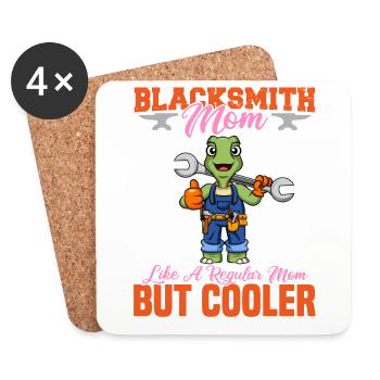 Blacksmith Mom Like A Regualr Mom But Cooler - Coasters (set of 4) - white - Front